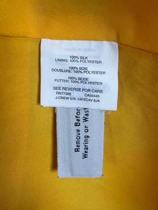 Madewell Silk Belladonna Dress Womens Sz 6 Yellow Floral Mini Cottage Boho Lux - Picture 10 of 11